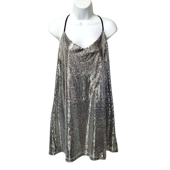 wild fable Dresses & Skirts - Wild Fable Sequin sleeveless mini party dress L Bling Sparkly Swiftie Y2K